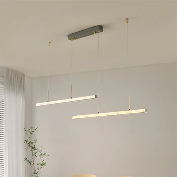 Gold Linear Pendant Light for Dining Room Modern LED Chandelier 120W Long Chandelier Minimalism Ceiling Light
