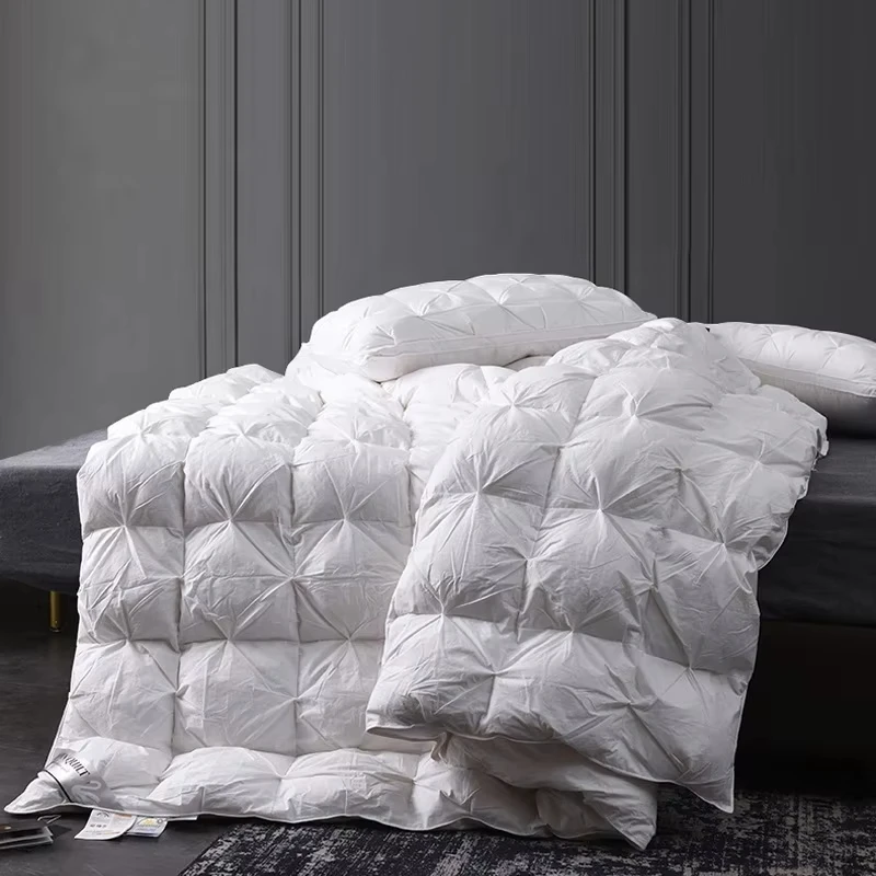 King Twin Size White Hotel Home Warm Luxury Bedding All Seasons Duvet Goose Down Feather Bed Comforter
