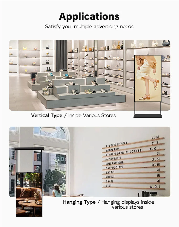 product 32 inch window advertising machine hanging double sided lcd display advertising mouth floor vertical highlight display-9
