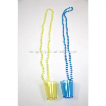 2021 Party City Halloween 2 Color Neno Beads Necklace With A Cup