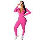 Hoodie Bodycon Solid Hoodie Long Sleeve Jacket And Long Legging Sweatsuit 2 Pieces Outfits Women