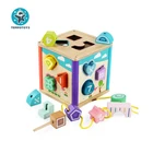 Activity 2021 Juguetes Educativos De Madera Wooden Multi-functional Play Game Puzzle Activity Cube Educational Toys