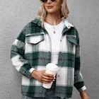 For Women Best Selling Winter Fashionable Casual Plaid Shacket With Pocket For Women Jacket