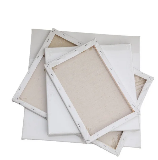 Factory Direct Sale 16*20 Round Shape White Blank Stretched Canvas for Oil Painting