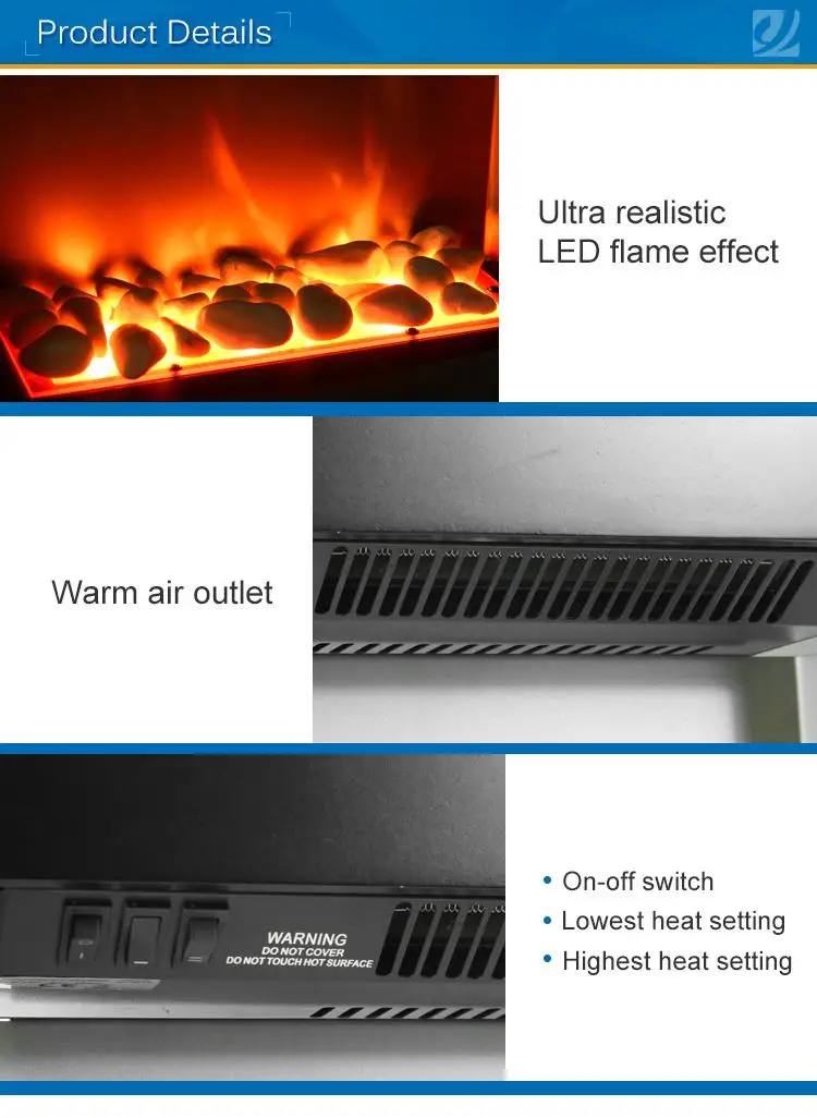 Heater decoration electric fireplace,  simple style wood freestanding electric fireplace with mantel