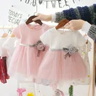 Summer Kids Dropshipping Summer Children Girls Net Yarn Dress Kids Froks Rose Girls Dresses