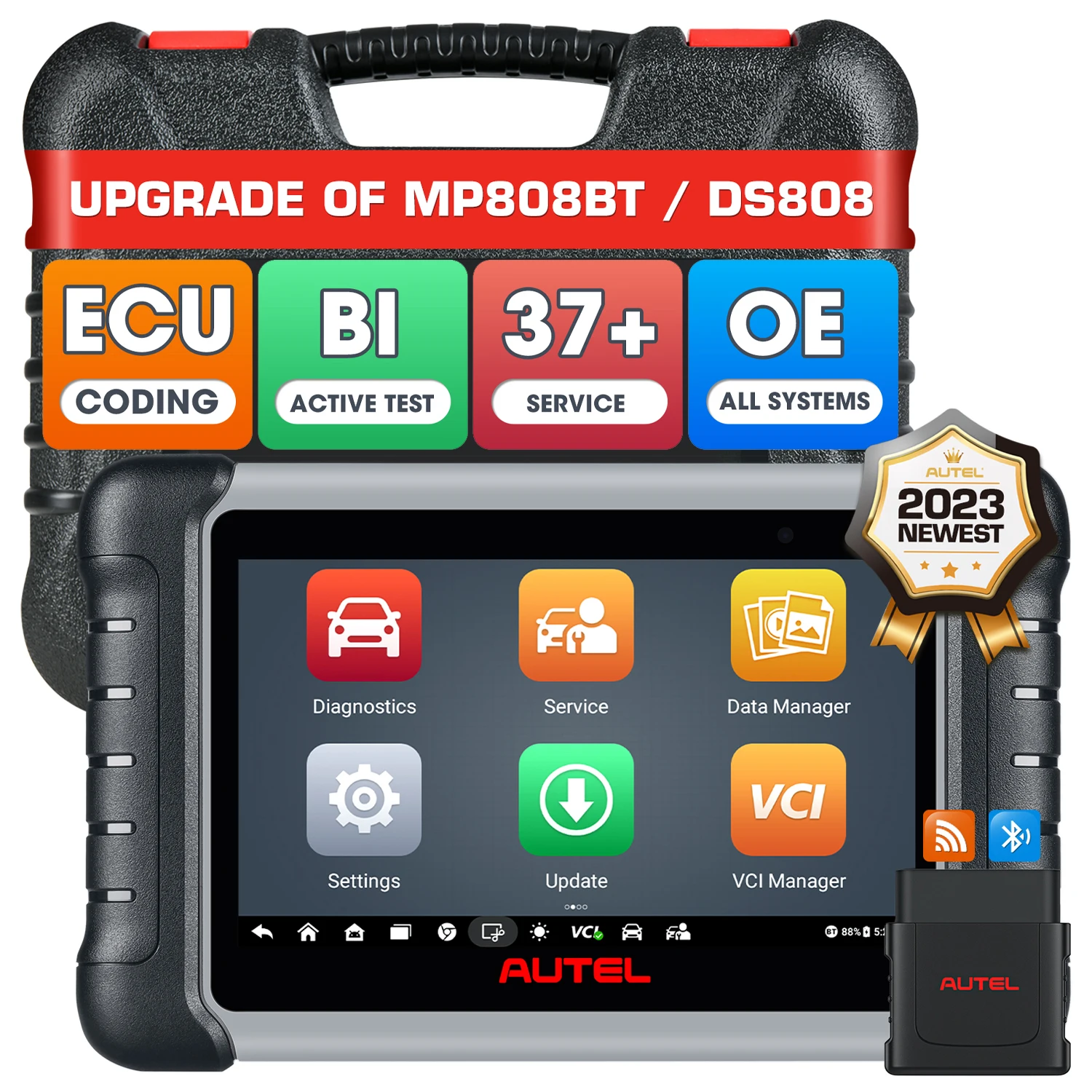 Autel Maxipro Mp808bt Pro Car Full System Auto Diagnostic Ecu Coding