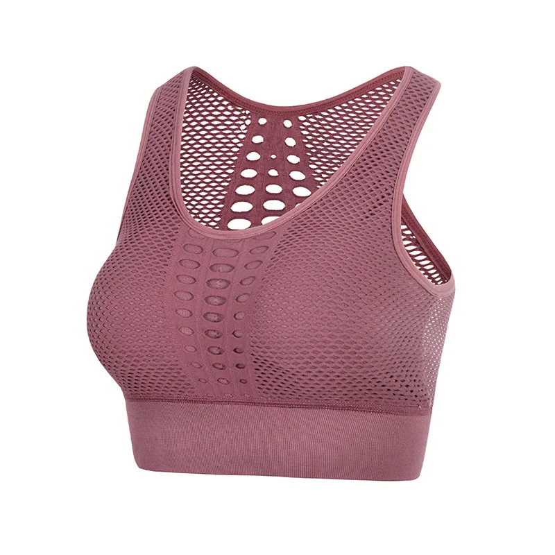 High Impact Breathable Fashion New Design mesh Women's Sexy Cutout Sports top Outdoor hollow out Running Fitness Yoga Bra