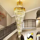 2021 High Quality Stainless Steel Big Gold Round Luxury Modern Pendant Lamp Living Room Crystal Chandeliers For Villa