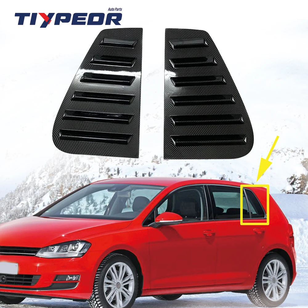product auto exterior accessories abs carbon fiber rear windows louvers for volkswagen vw golf 4 vent scoop cover trim window blinds-4