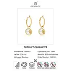 Pearl Earring Pearl Gemnel Ladies Elegant Jewelry Gold Plated Mother Of Pearl Solar Charm Earring