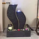 Ornament Water Feature Ornaments Indoor Small Black Home Ornament LED Water Feature