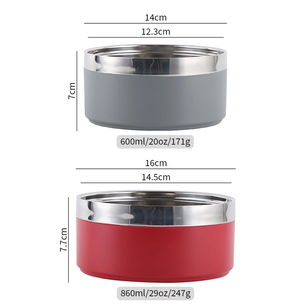 Fashion Dog Feeder Bowls Double Layers Dog Dish Rubber Non slip Dog Bowl