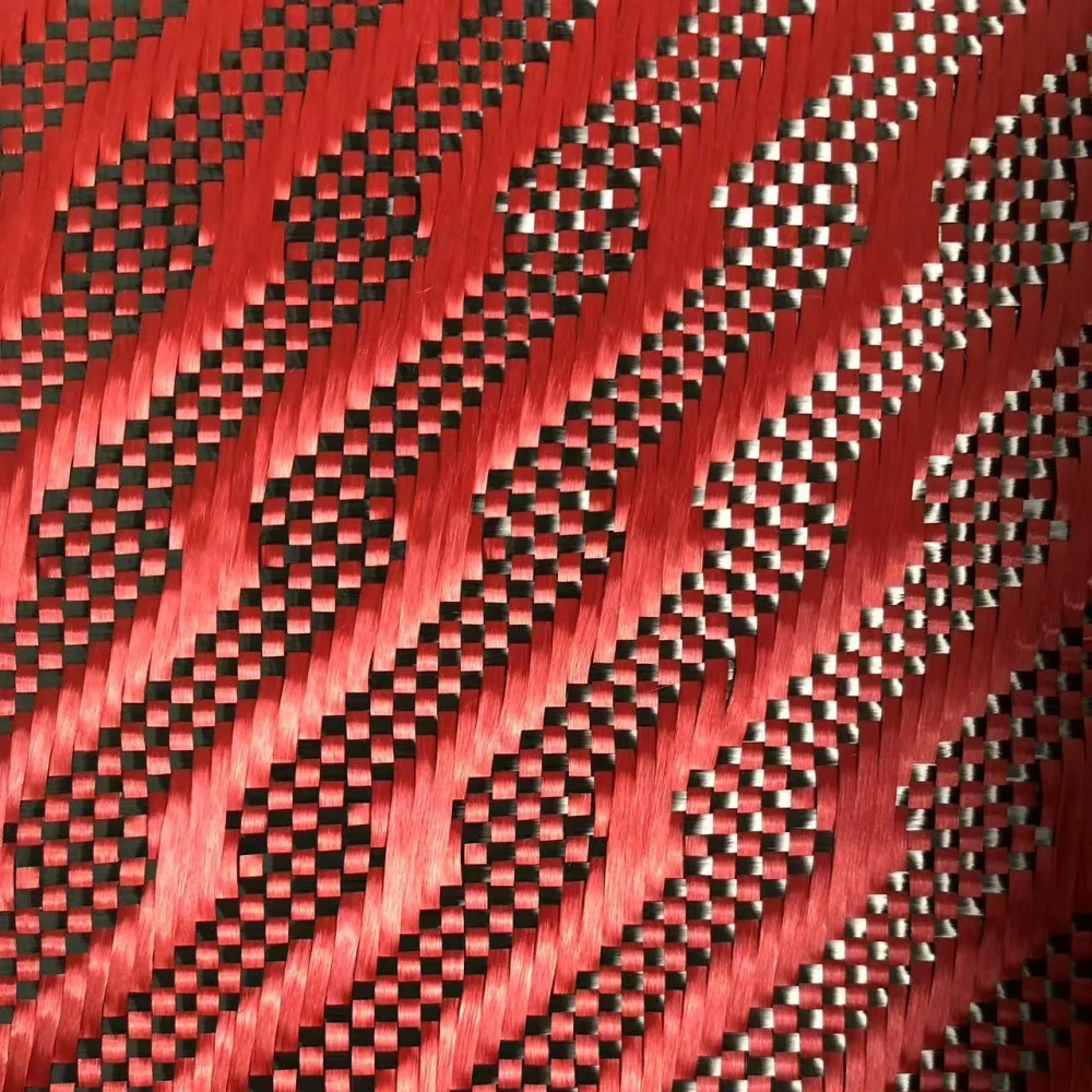 High Strength 3K 240g Composite Material Lightening Pattern Texture Red Carbon Fiber Fabric High Strength 3K 240g Composite Material Lightening Pattern Texture Red Carbon Fiber Fabric