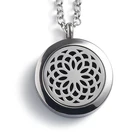 Necklace Custom Logo Wholesale Flower Design Essential Oil Silver Aromatherapy Diffuser Necklace