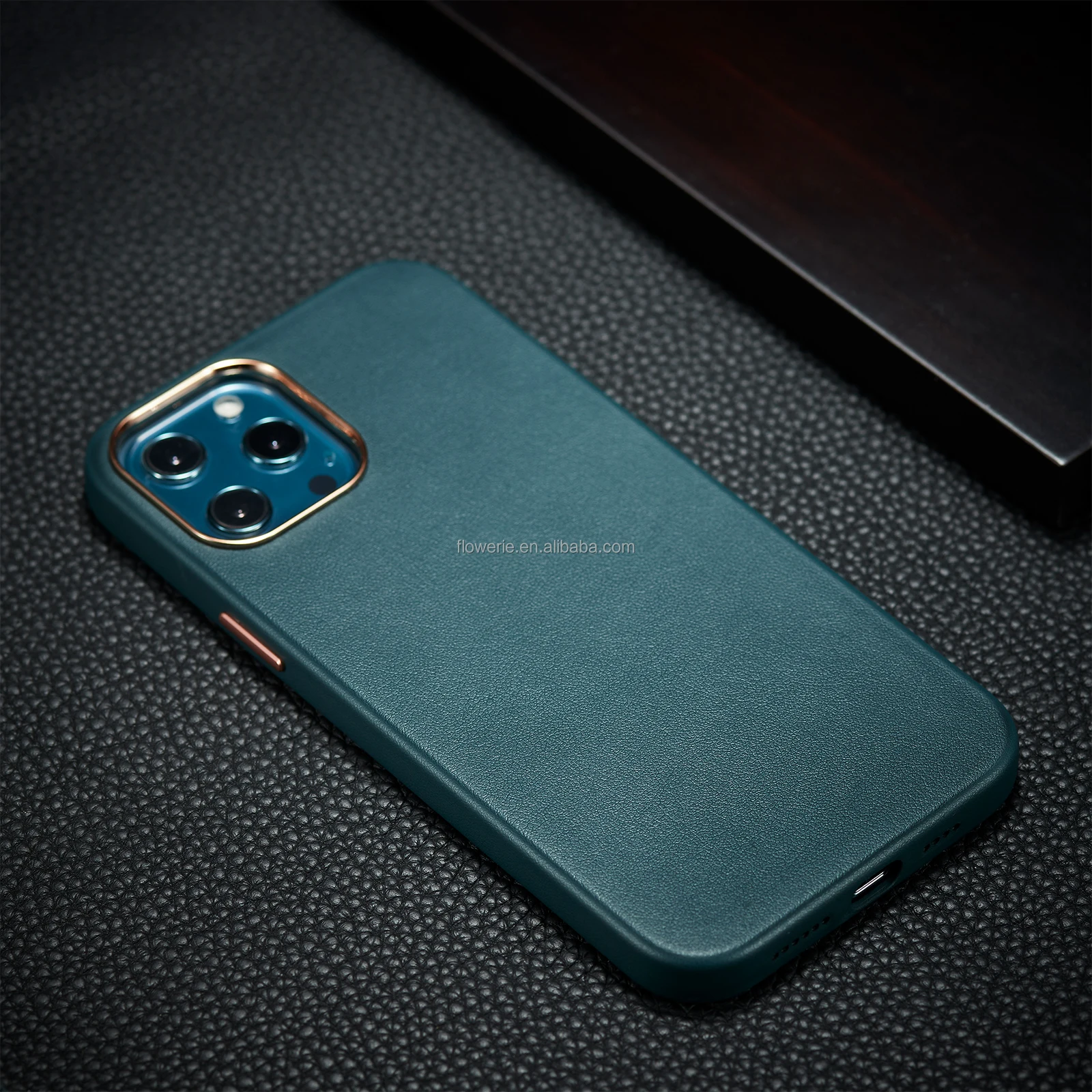 CUAP061 Customized logo Offical For iPhone Leather Case  Leather Phone Case Cover For iPhone 12 Leather Case with camera frame