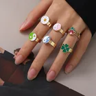 Ring Europe And America New Trendy Alloy Adjustable Women's Daisy Tulip Flower Ring