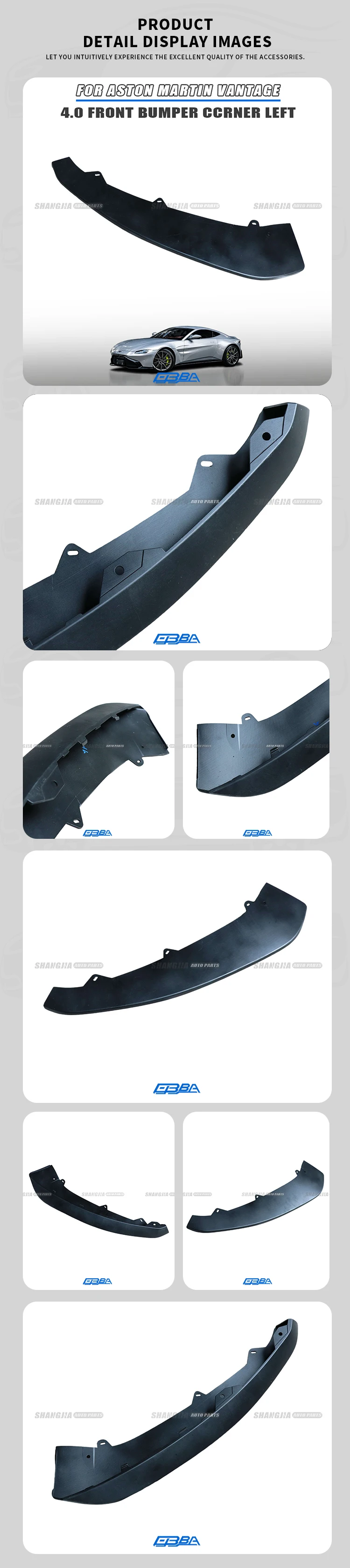 Plastic Front Bumper Wrap Angle For Aston Martin Vantage Coupe Roadster MY6317627AA Car Parts Easy Install Front Wrap Corner factory