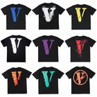 100% Cotton Vlones Joint Brands Designer T-shirt Printed Palm Angels V Lone With Big V For Men