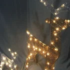 Christmas Holiday White Christmas Holiday Outdoor Dress Up Sparkling Warm White LED Folding Reindeer Lights