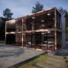 House House Cheap Cheap Price Light Steel Structure With Beautiful Glass Curtain Wall Container House For Sale