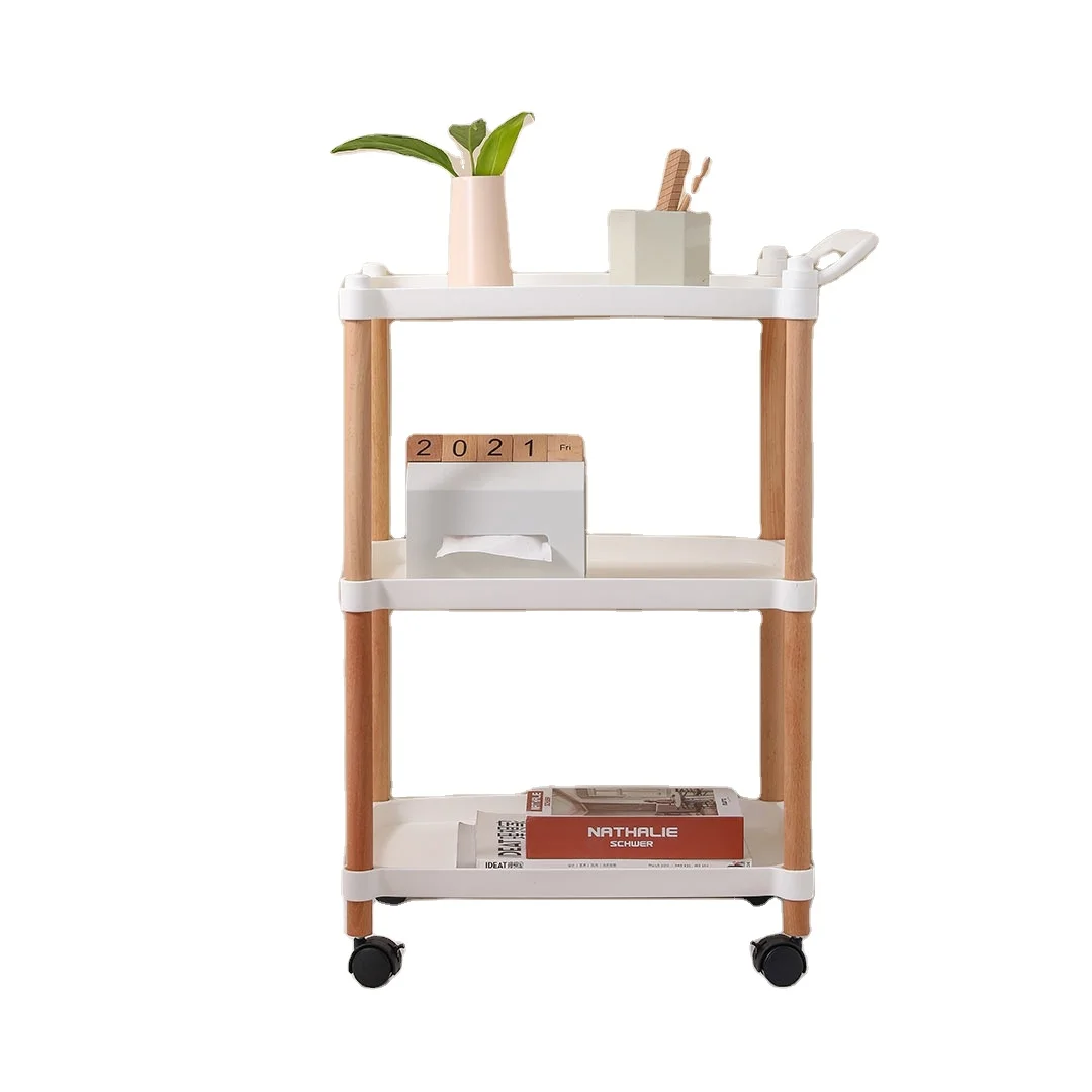 New Amazon Nordic style simple storage shelf drop belt brake cart bedroom living room storage rack