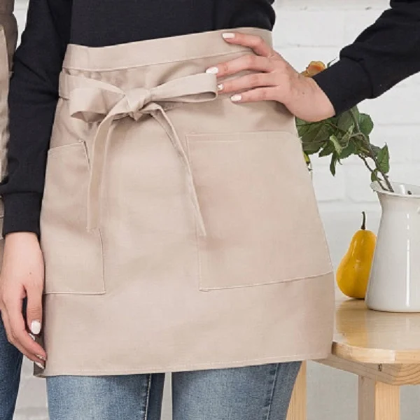 Hot Sale Hotel Coffee Shop Waiter Waist Apron Housework Essential Antifouling Comfortable Half Apron