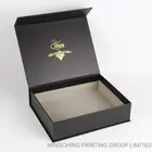 Box Factory Magnetic Closure Empty Luxury Glossy Black Rigid Paper Box Shoes Packaging