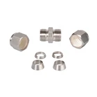 Union Ferrule Fittings SS316 Stainless Steel Compression Double Ferrules Union Tube Fittings