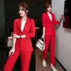 Red Suit 2021 Spring And Autumn New Pattern Red Women's Suit The Woman Suit Fashion Show Thin Ol Suit Girl
