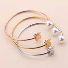 Pearl Pearl Women Fashion Classic Jewelry Touses Stainless Steel Pearl Bear Bracelet