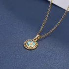 Sterling Silver Pendant Jewelry Gift For Women Fashion 925 Sterling Silver Synthetic Opal Pendant Necklace