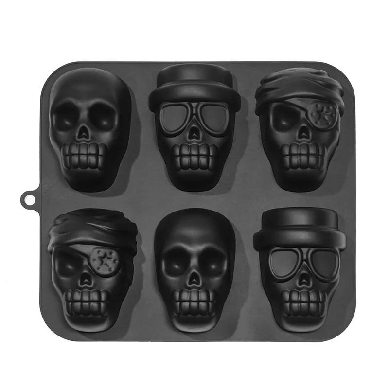 6 Cavities Halloween Silicone Chocolate Cake Mold, Baking Mold for Candy Jelly Crayon Resin