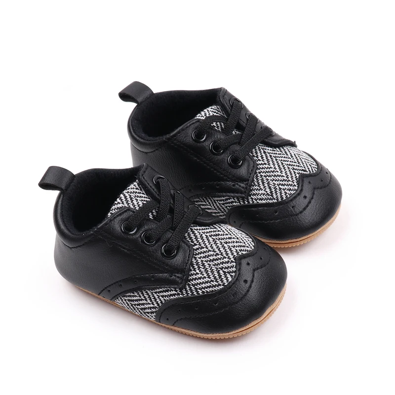 0-1 Year Old Baby Boys British Style Color Match Soft Soles Non-slip Casual Walking Shoes details