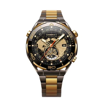 Extraordinary Master Gold Beidou Satellite Smart Watch Men Waterproof Bluetooth Phone Access IPS Compatible Android iOS Outdoor