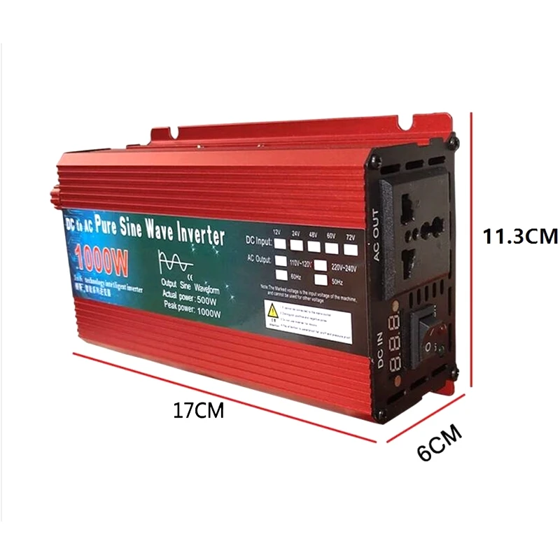 Pure Sine Wave Inverter Dc 12v24v To Ac 110v220v 1000w 1600w 2000w 3000w Portable Power Bank 4083