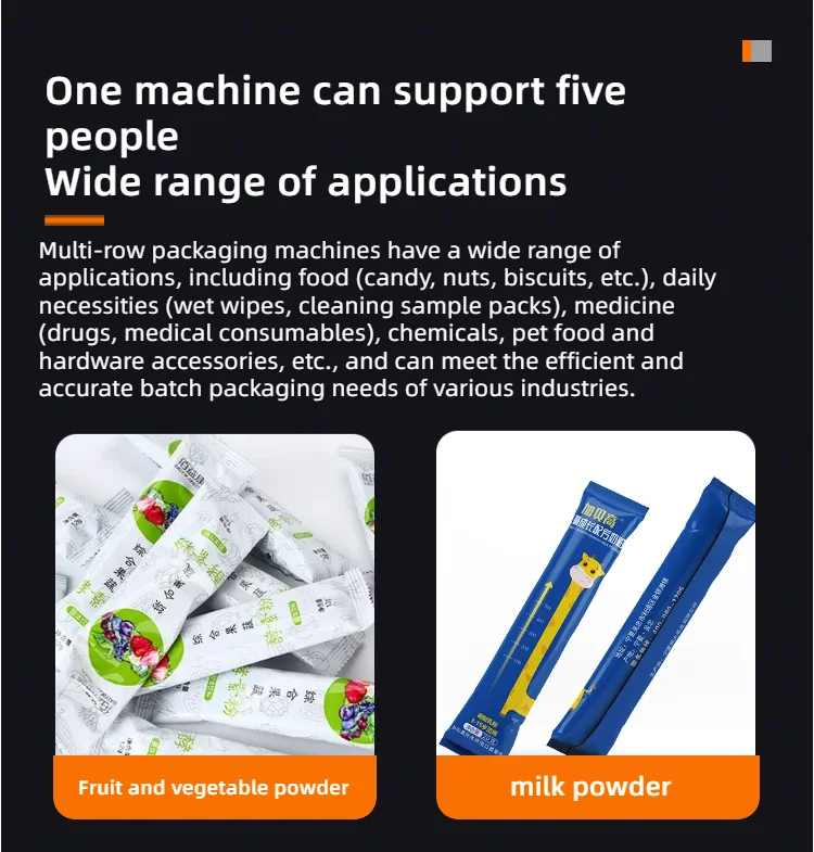 High-Accuracy 6-lane Granule Packaging Machine for Easy To Operate Multi Lane Packing of MSG Vitamin Granules Coffee and Candy