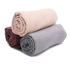 Manufacturer Baby Muslin Blanket Organic Bamboo Cotton Solid Plain Soft Newborn Wrap Swaddle Muslin Blanket For Baby