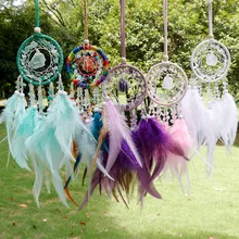 40cm Purple Dream Catchers Raw Stone Crystal Dream Catcher for Girls Kids Adult Bedroom Wall Decor Hanging Ornament Craft Gift