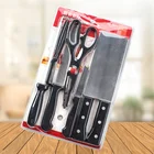 Knives 4 Set Knives High Quality Knives Kitchen Knives 3 4 5 6 Inch Chef Knife Cook Set Peeler White Blade Black Color Handle