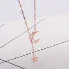 Jewelry Star Plated Necklace Fashion Jewelry Moon Star Stainless Steel Necklace 18k Gold Plated Necklace