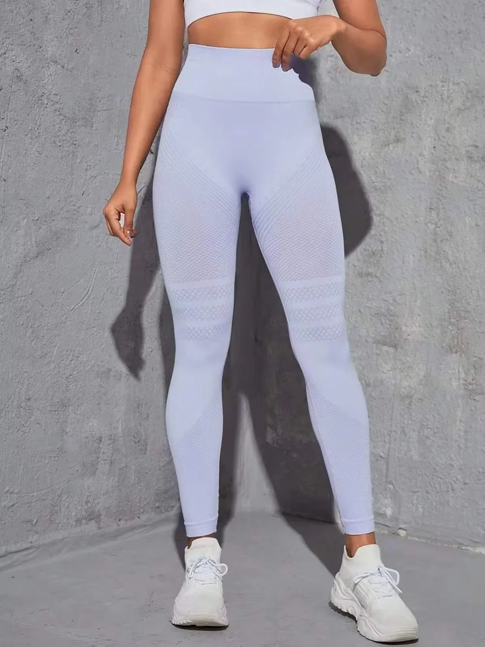Qinelle High-Waist Sculpting Leggings in Light Blue