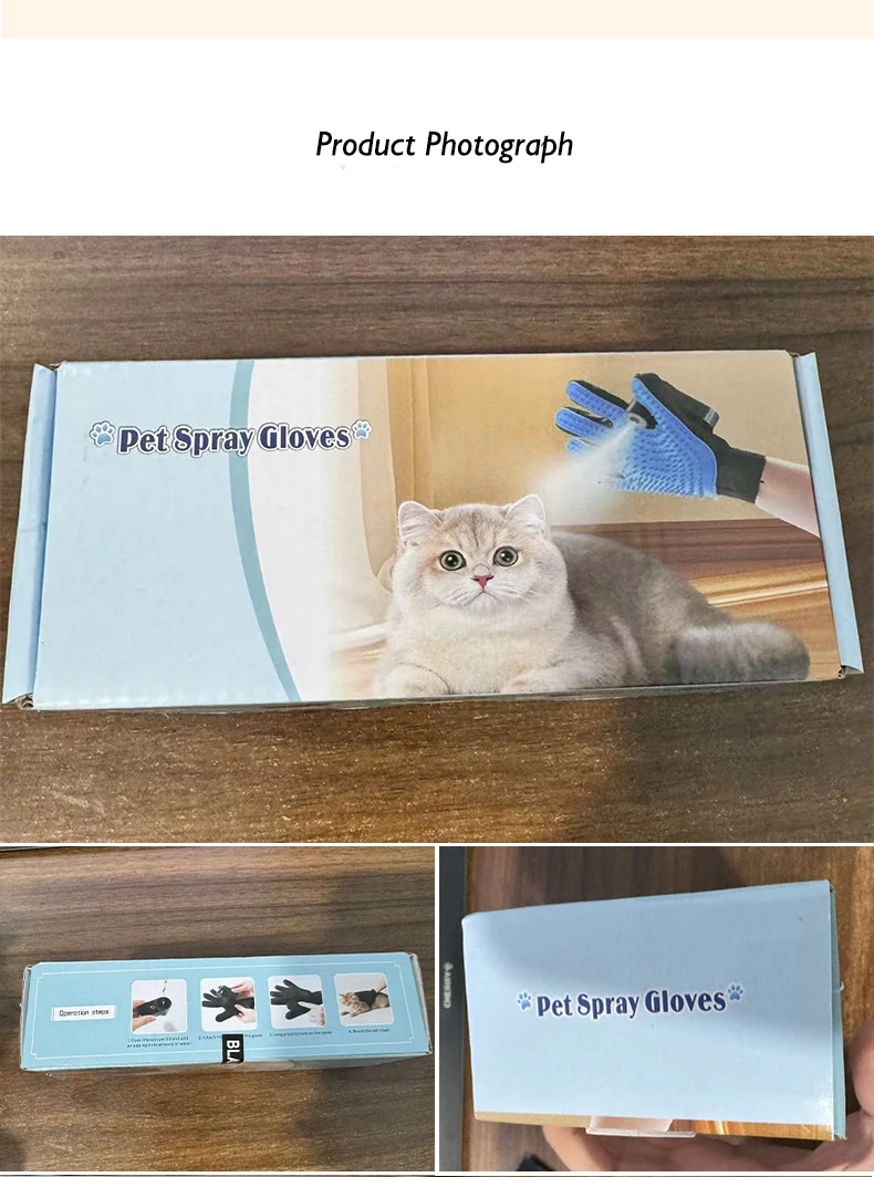 Hot Sale Pet Grooming Gloves for Cats Dogs Hair Removal and Cleaning Reusable Massage Spray Gloves Pet Products manufacture
