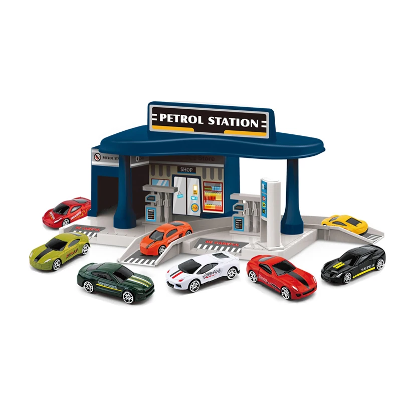 Puzzle parking lot garage racing series new metal cars with track sets toys