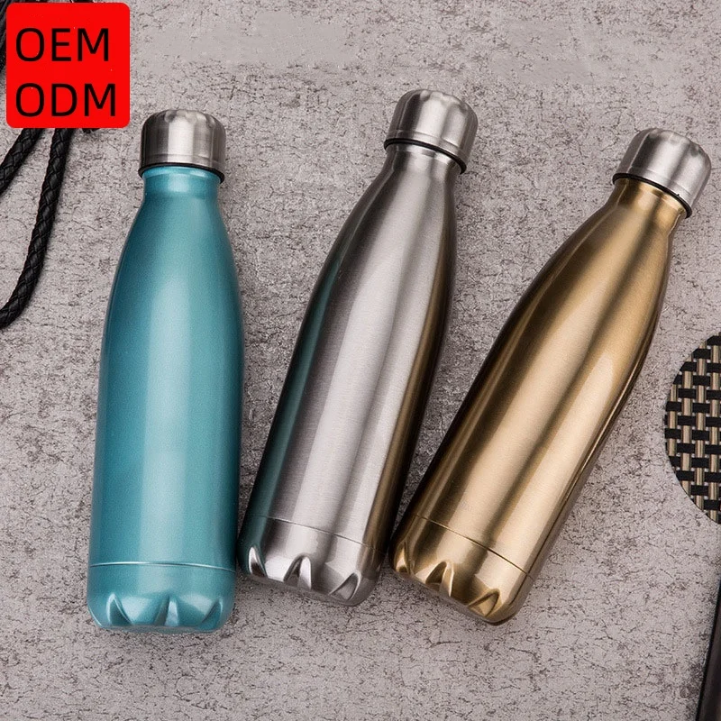 OEM  small mouth shaped 17oz reusable metal sports insulated stainless steel double walled drinking water bottle