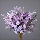 Home Wholesale Home Interior Artificial Flowers Home Purple Series Decorative Flower For Wedding Decoration