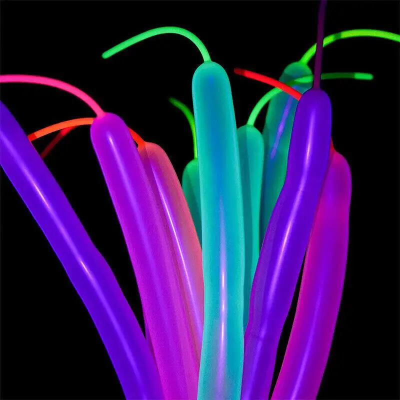 Neon Glow Long Balloons Blacklight Reactive Fluorescent Long Twisting Balloons Colorful Long 7858