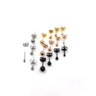 Stud Ear 2021 HOT Stainless Steel Fashion Circular Bead Stud Earring Ear Stud Earring
