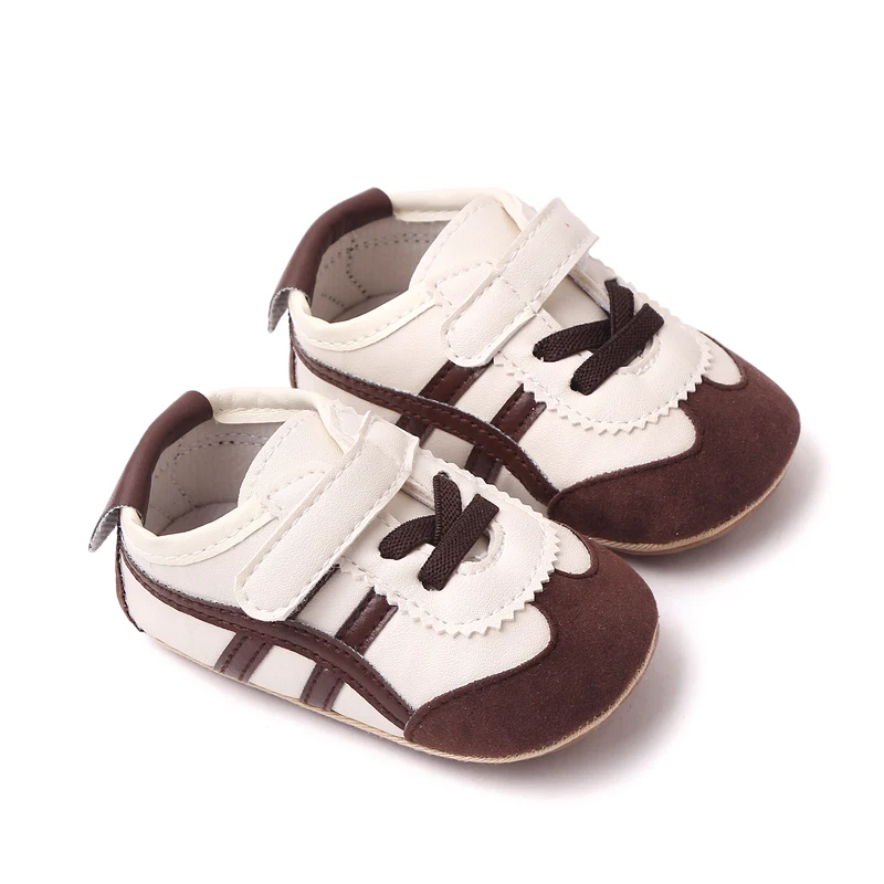 Color Matching Striped Soft Sole Anti-slip and Wear-resistant Casual Sports Baby Shoes factory