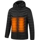 Coats Men Outdoor Windproof Washable Rechargeable Coats Infrared Heated Down Jacket With Hood For Men And Mowen